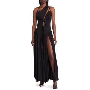 Harbison Moonbeam Cutout‎ Jersey Maxi Dress Women's Medium Black Sleeveless NWOT